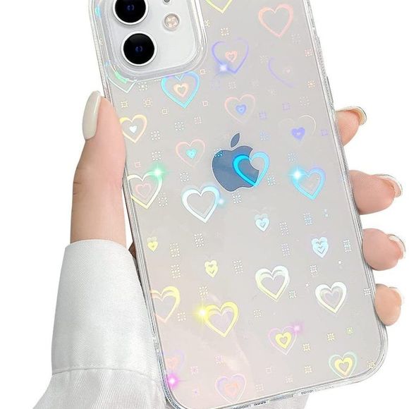 Fycyko Compatible with iPhone 11 Case with Clear Glitter Heart Pattern for Women - Picture 7 of 8